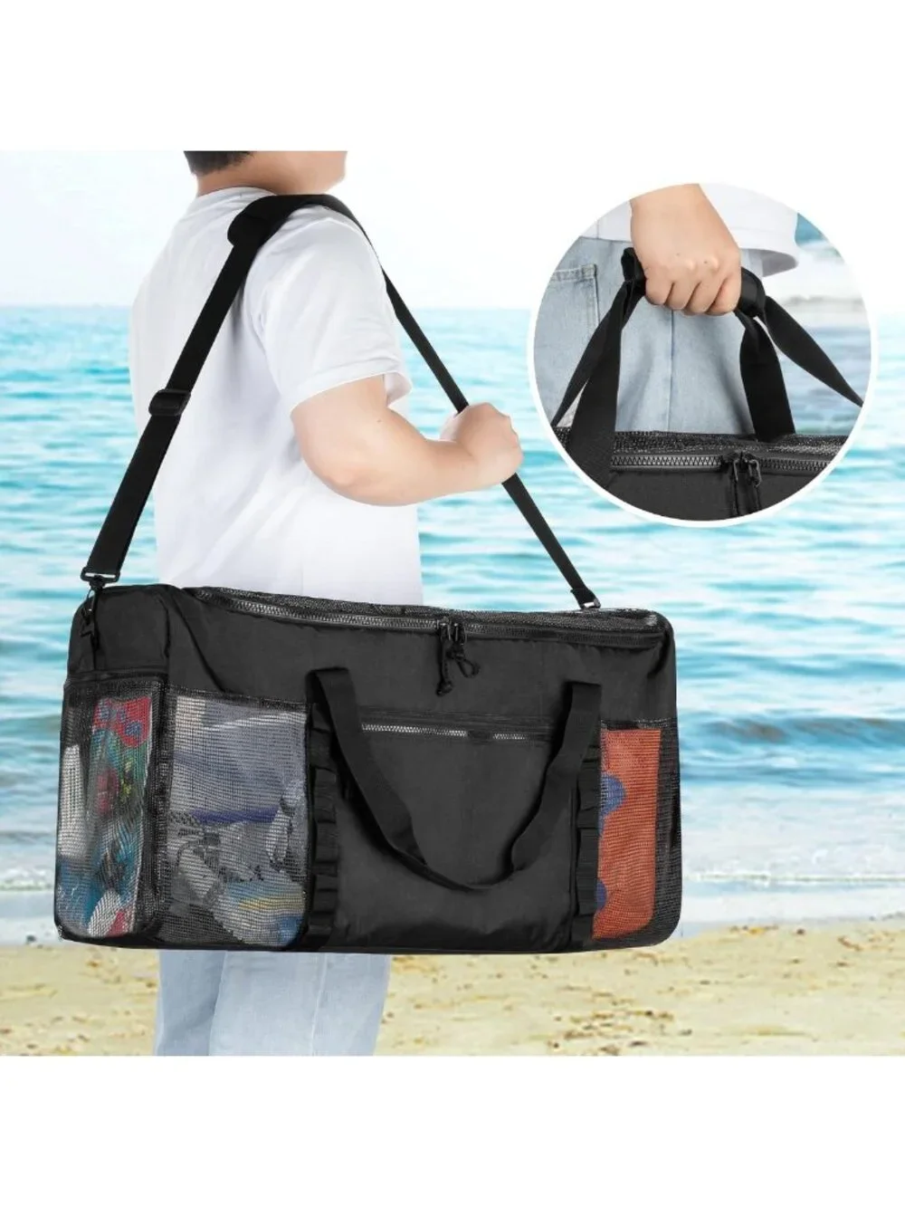 XL Mesh Dive Duffel Bag - Oversized Sport Bag for Scuba, Snorkeling, Beach & Gym